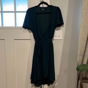 Emerald green Lulus wrap dress